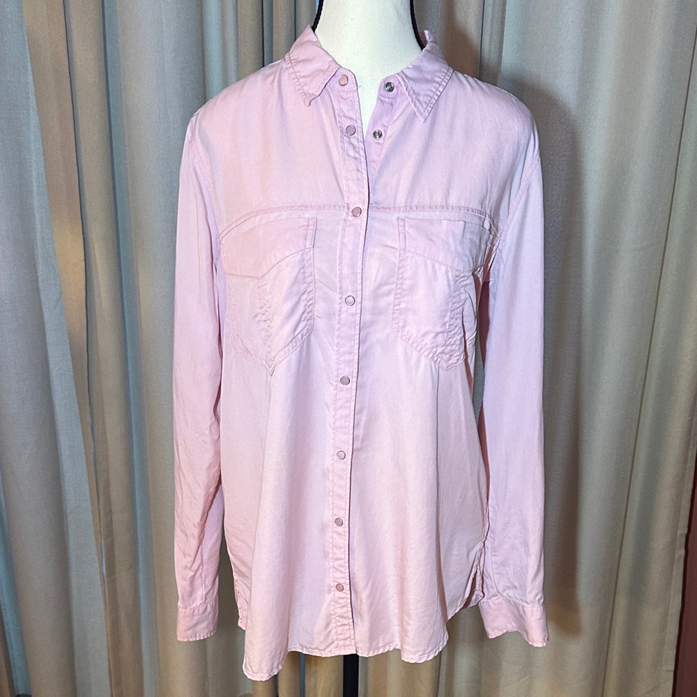 Express Light Pink Casual Button snap Down Shirt